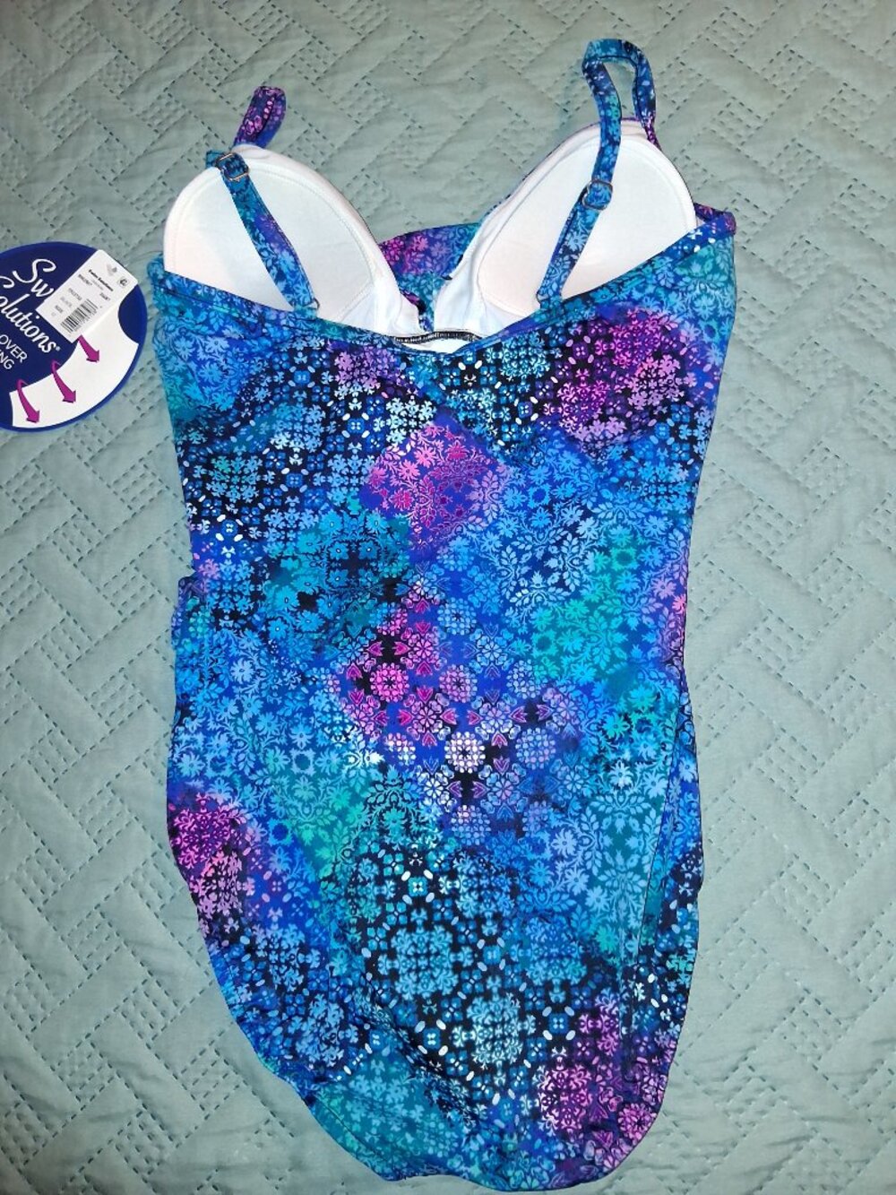 Swim Solutions One-Piece Swimsuit NWT size 12 - Picture 2 of 2